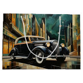  Art Deco-geïnspireerde auto onder maanlicht Groot Cadeauzakje (Achterkant)