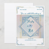 Art deco geïnspireerde bruiloft uitnodiging (Voorkant / Achterkant)