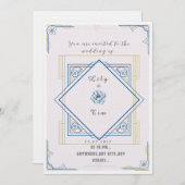 Art deco geïnspireerde bruiloft uitnodiging (Voorkant / Achterkant)