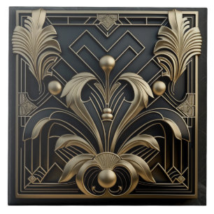 Art Deco geïnspireerde keramische tegels Tegeltje