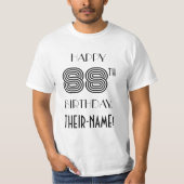 Art Deco geïnspireerde look 88e verjaardagsfeest S T-shirt (Voorkant)