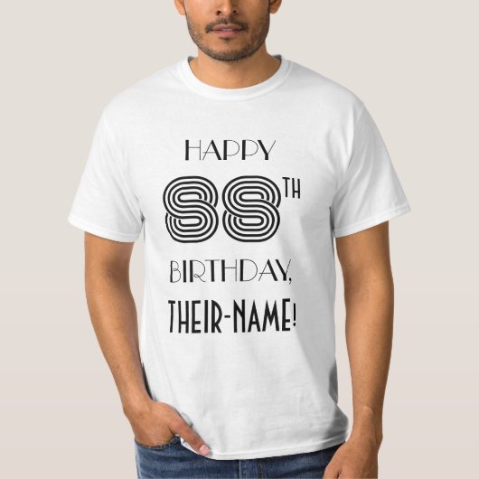 Art Deco geïnspireerde look 88e verjaardagsfeest S T-shirt (Voorkant)