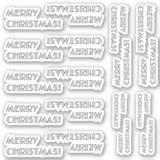 Art Deco geïnspireerde look "VROLIJKE KERST!" Stic Sticker (Voorkant)