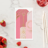 Art-Deco Geïnspireerde Roze tinten sturen goud Servet (Insitu)