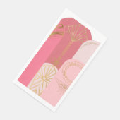 Art-Deco Geïnspireerde Roze tinten sturen goud Servet (Hoek)