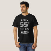 Art Deco geïnspireerde stijl 55e verjaardagsfeestj T-shirt (Voorkant volledig)