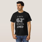 Art Deco geïnspireerde stijl 62e verjaardagsfeestj T-shirt (Voorkant volledig)