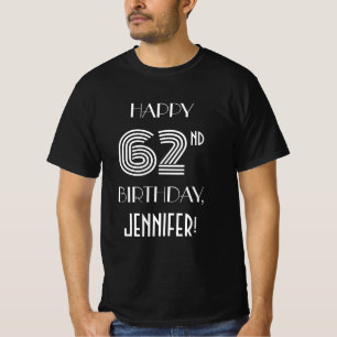 Art Deco geïnspireerde stijl 62e verjaardagsfeestj T-shirt