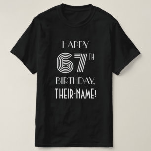 Art Deco geïnspireerde stijl 67e verjaardagsfeest T-shirt
