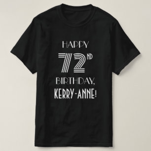 Art Deco geïnspireerde stijl 72ste verjaardagsfees T-shirt
