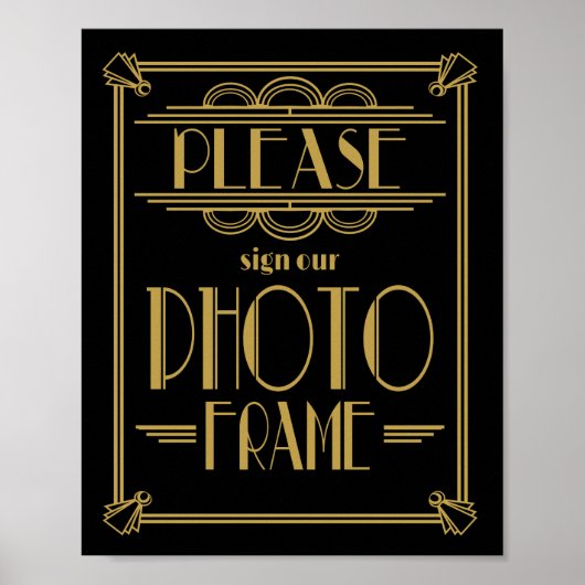 Art Deco Gelieve onze foto-lijst te tekenen Poster (Voorkant)