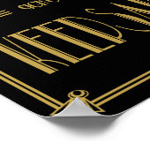 Art Deco Gelieve onze huwelijksdruk te ondertekene Poster (Hoek)