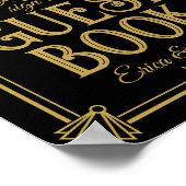 Art Deco Gelieve onze trouwborden in het gastenboe Poster (Hoek)