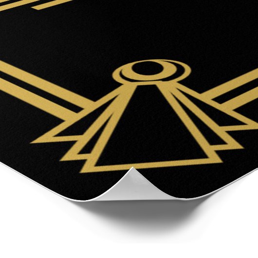 Art Deco "Gelieve wensen te behouden" trouwprinten Poster (Hoek)