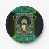 Art deco gemaskerde tulband vrouw Frans parfum Papieren Bordje (Voorkant)