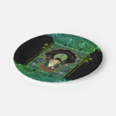 Art deco gemaskerde tulband vrouw franse parfum papieren bordje (Gekanteld)