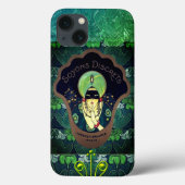 Art deco gemaskerde vrouw  groen zwart Case-Mate iPhone case (Achterkant)