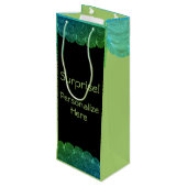 Art deco gemaskerde vrouw  verrassing groen zwart wijn cadeautas (Achterkant Gekanteld)