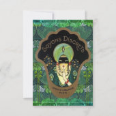 Art deco gemaskerde vrouw  verrassingsfeest kaart (Voorkant)