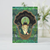 Art deco gemaskerde vrouw  verrassingsfeest kaart (Staand voorkant)