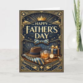 Art Deco Gentleman Luxury Fathers Day Feestdagen Kaart