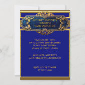 Art Deco Gentlemens Pet Cane Gold Navy Verjaardag Kaart (Achterkant)