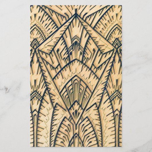 Art Deco Geo Architect Briefpapier (Voorkant)