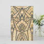 Art Deco Geo Architect Briefpapier (Staand voorkant)
