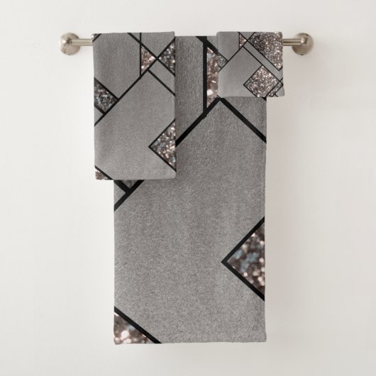 Art Deco Geo Glitter Glam #1 (Faux Glitter) #geo Bad Handdoek (Insitu)