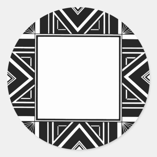 Art Deco Geo Ronde Sticker (Voorkant)