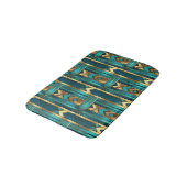 Art Deco Geometric Arrows, Gold and Turquoise Badmat (Gekanteld)