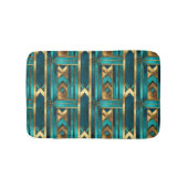 Art Deco Geometric Arrows, Gold and Turquoise Badmat (Voorkant)