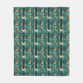 Art Deco Geometric Arrows, Gold and Turquoise Fleece Deken (Voorkant)
