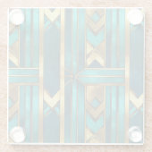 Art Deco Geometric Arrows, Gold and Turquoise Glazen Onderzetter (Achterkant)