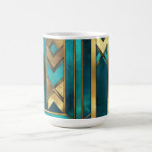 Art Deco Geometric Arrows, Gold and Turquoise Koffiemok (Center)