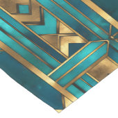Art Deco Geometric Arrows, Gold and Turquoise Korte Tafelloper (Hoek)