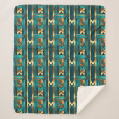 Art Deco Geometric Arrows, Gold and Turquoise Sherpa Deken (Voorkant)