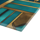 Art Deco Geometric Arrows, Gold and Turquoise Snijplank (Hoek)