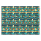 Art Deco Geometric Arrows, Gold and Turquoise Tafelkleed (Voorkant (Horizontaal))