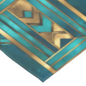 Art Deco Geometric Arrows, Gold and Turquoise Tafelkleed (Gekanteld)