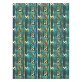 Art Deco Geometric Arrows, Gold and Turquoise Tafelkleed (Voorkant)