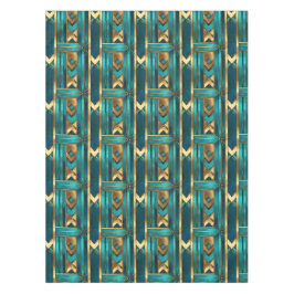 Art Deco Geometric Arrows, Gold and Turquoise Tafelkleed