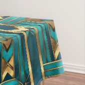 Art Deco Geometric Arrows, Gold and Turquoise Tafelkleed (Voorbeeld)