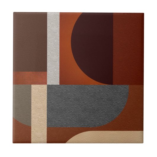 Art Deco Geometric Art - Ledertextiel Tegeltje (Voorkant)