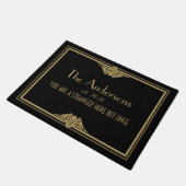 Art Deco Geometric Black Gold Family Name Doormat Deurmat (Schuin)