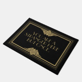 Art Deco Geometric Black Gold Welkom Quote Deurmat (Schuin)