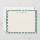 Art Deco Geometric Blauwgroen and Roze Persoonlijk Notitiekaartje (Voorkant)