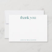 Art Deco Geometric Blauwgroen Roze Aangepast Vrijg Bedankkaart (Voorkant)