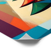 Art Deco Geometric Christmas Tree Multiple Triangl Poster (Hoek)