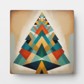 Art Deco Geometric Christmas Triangle Branches Fotoplaat (Voorkant)
